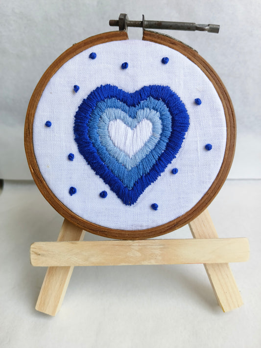 Handmade Heart Embroidery Hoop