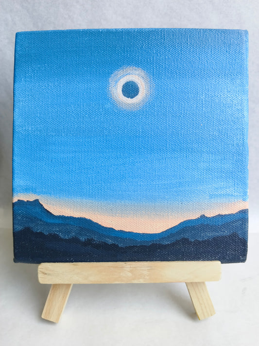 Handmade Eclipse Landscape Painting