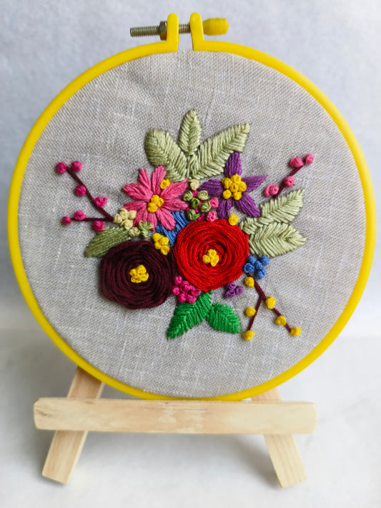 Custom Hand Embroidery Flower Hoop