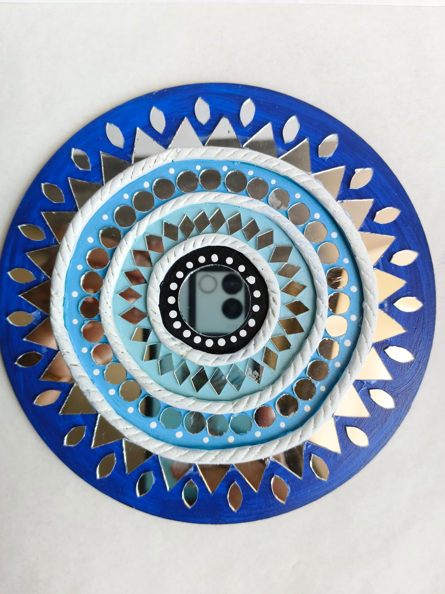 Blue Mini Lippan Art - Evil Eye Inspired