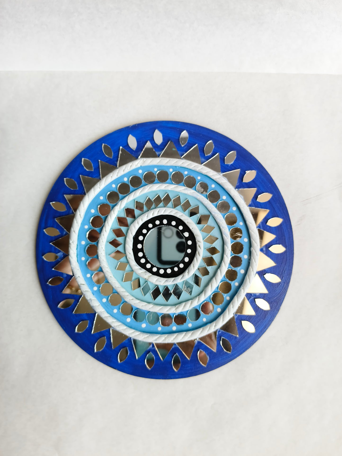 Blue Mini Lippan Art - Evil Eye Inspired