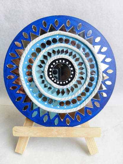 Blue Mini Lippan Art - Evil Eye Inspired