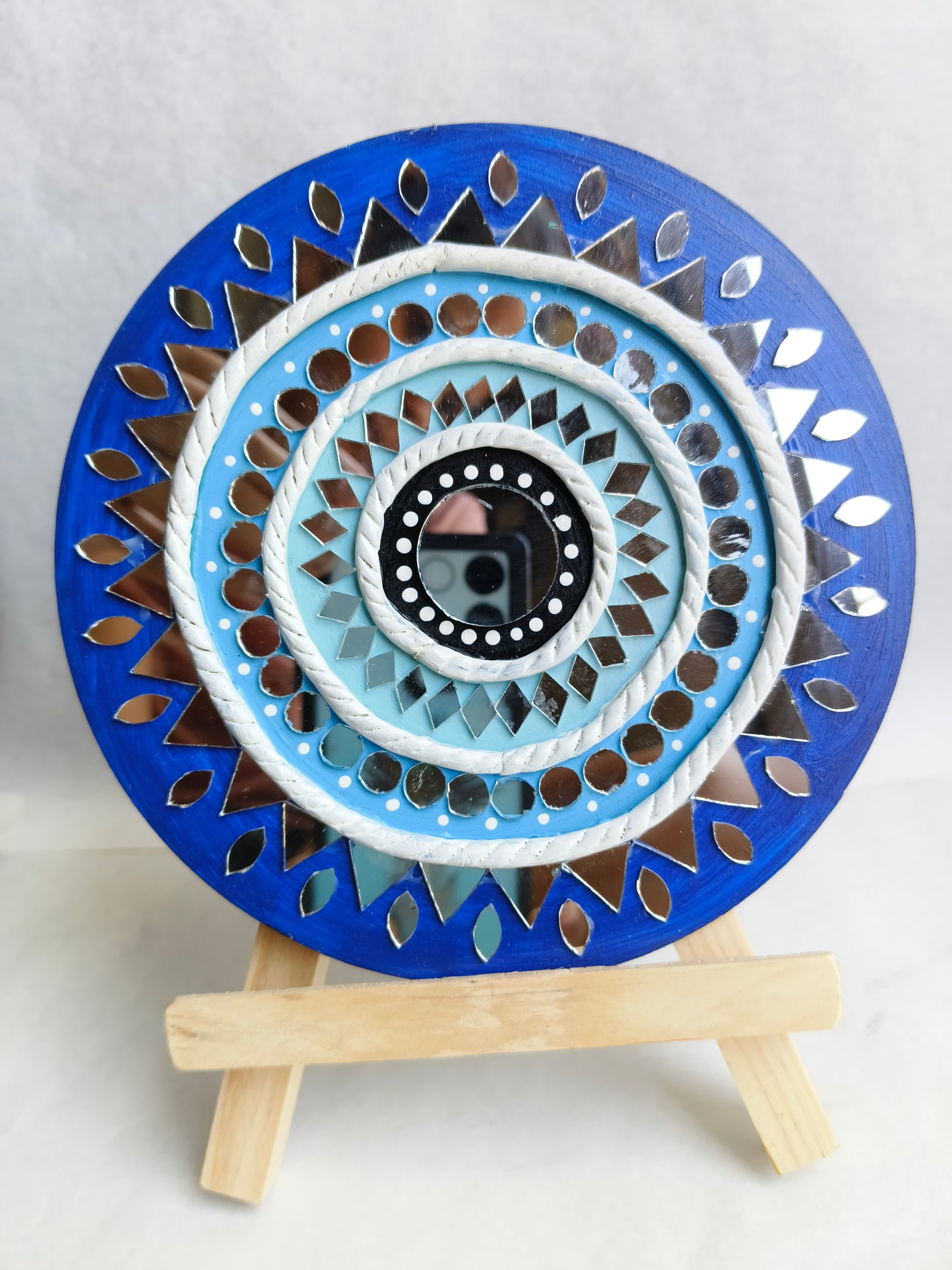 Blue Mini Lippan Art - Evil Eye Inspired