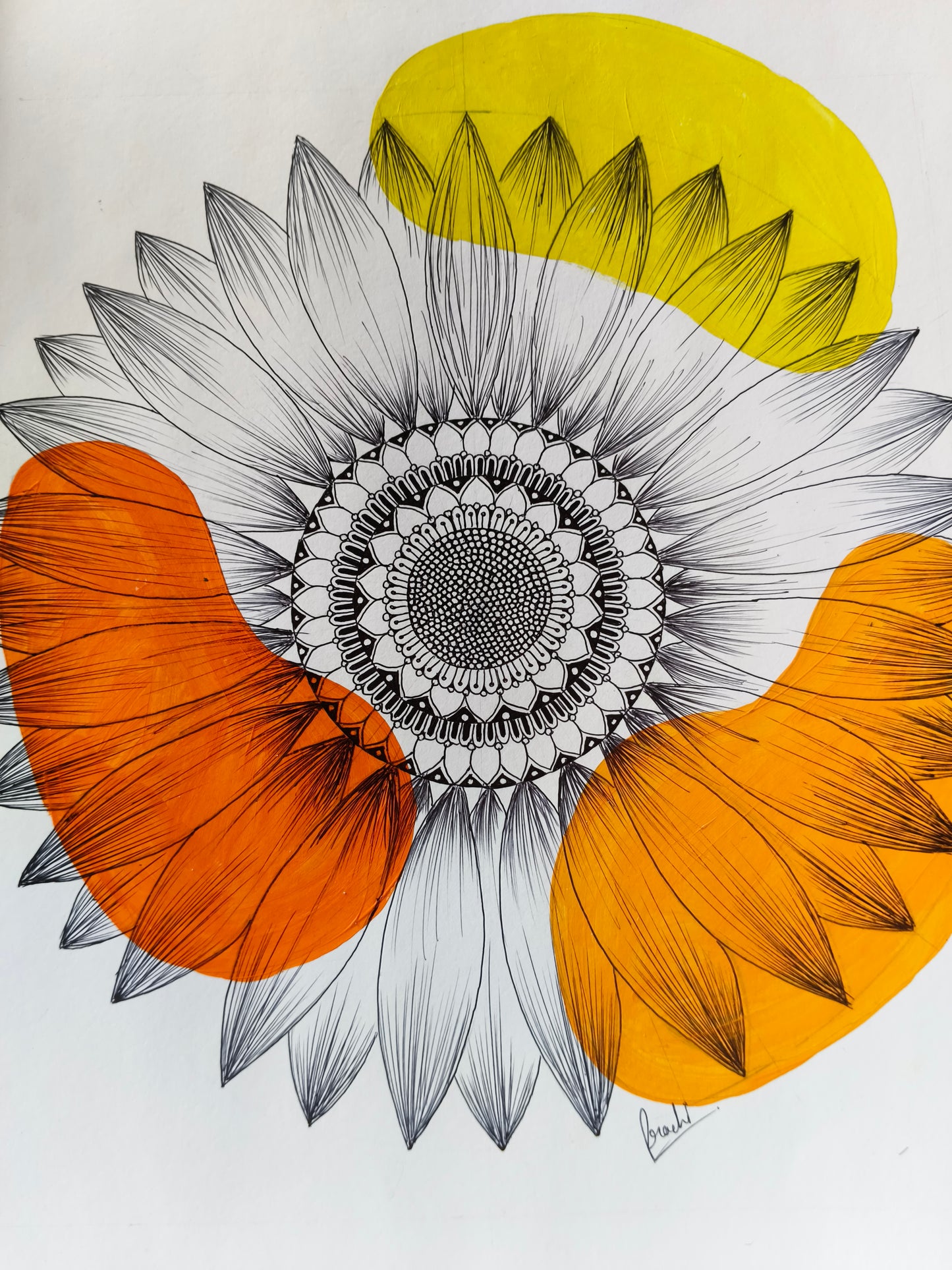 Sunflower Mandala Painting