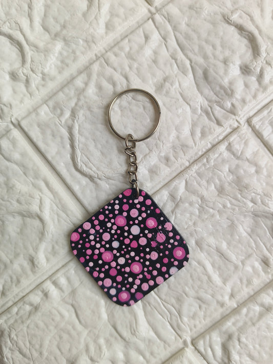 Square Handmade Mandala Keychains