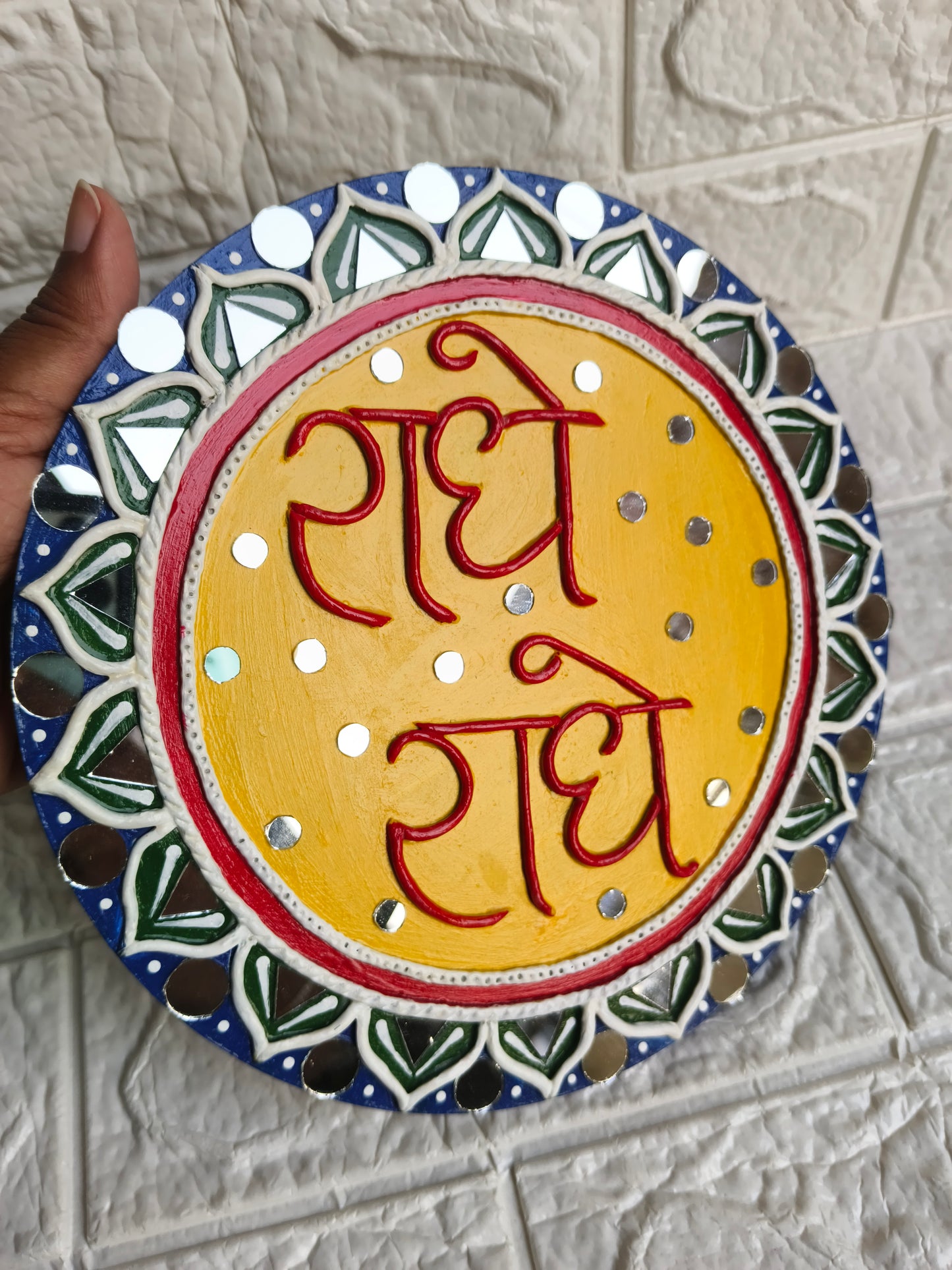 Handcrafted Radhe Radhe Lippan Art – Add Divine Charm to Your Home