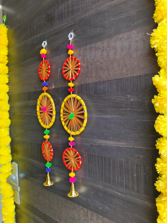 Elegant 3-Ring Wall Hanging Toran for Diwali Decor