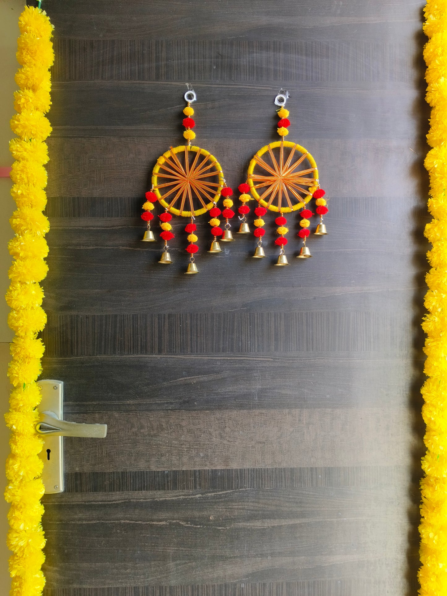 Tied Ribbons Decorative Wall & Door Hanging Toran with Bells