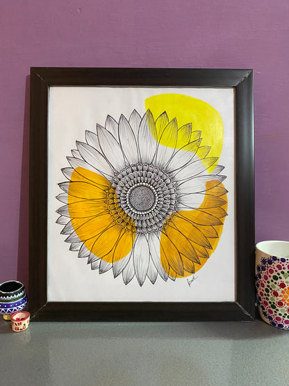 Sunflower Mandala Painting