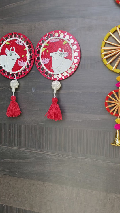 Handcrafted Pichwai & Lippan Art Wall Hanging – Diwali Décor